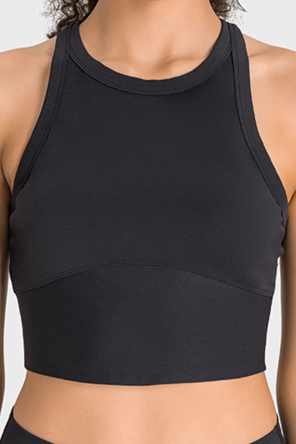 Racerback Cropped Sports Tank in White for Women