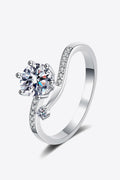 1 Carat Moissanite 925 Sterling Silver Bypass Ring for Women