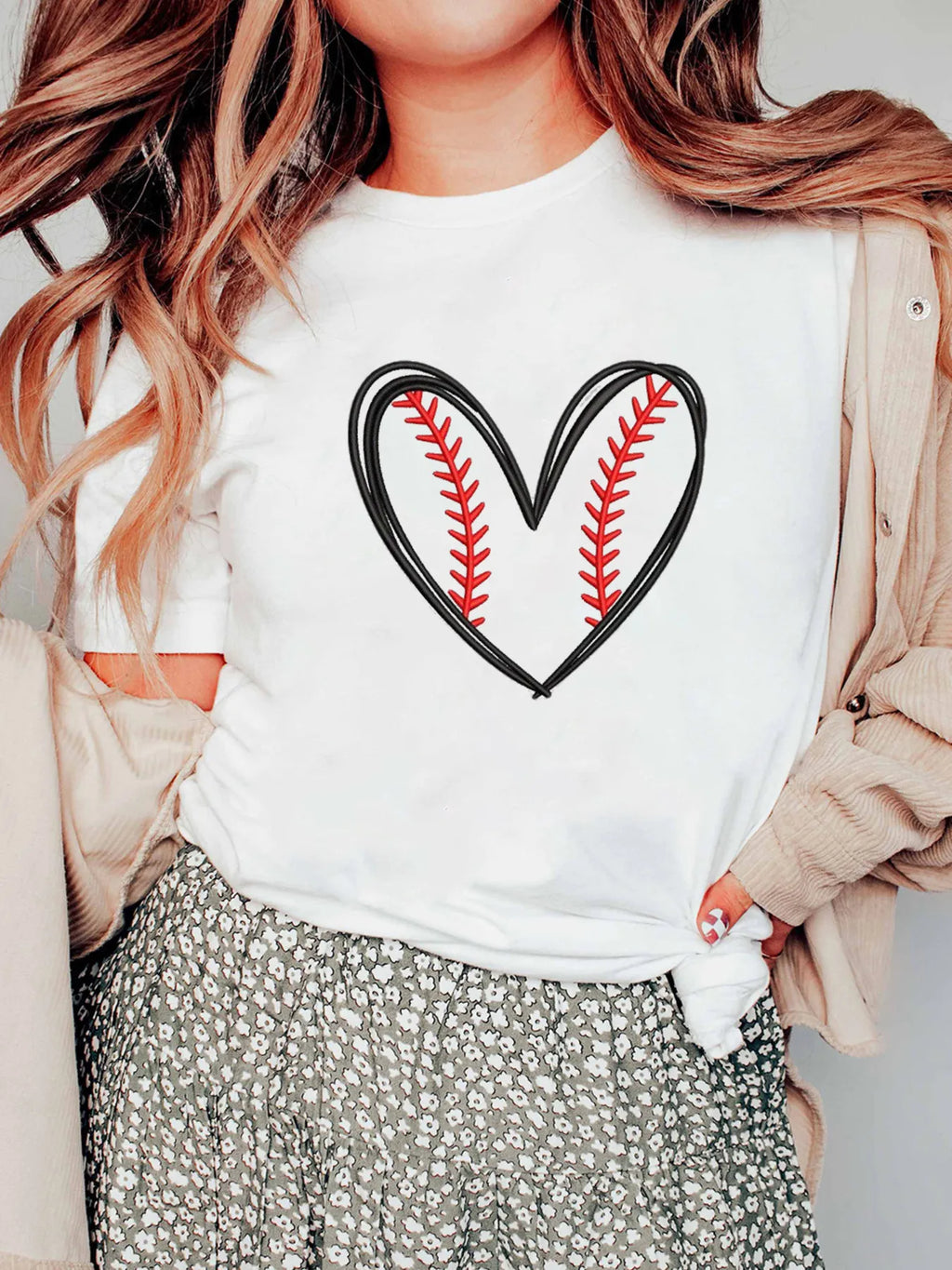 Heart Graphic Short Sleeve T-Shirt for Women