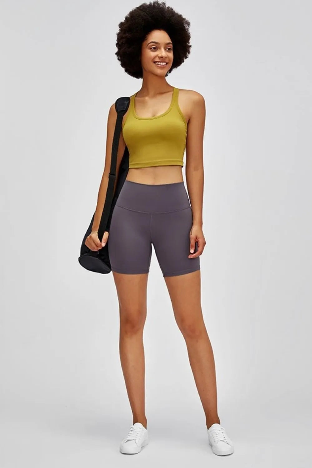 High Waist Training Shorts in Burgundy for Women
