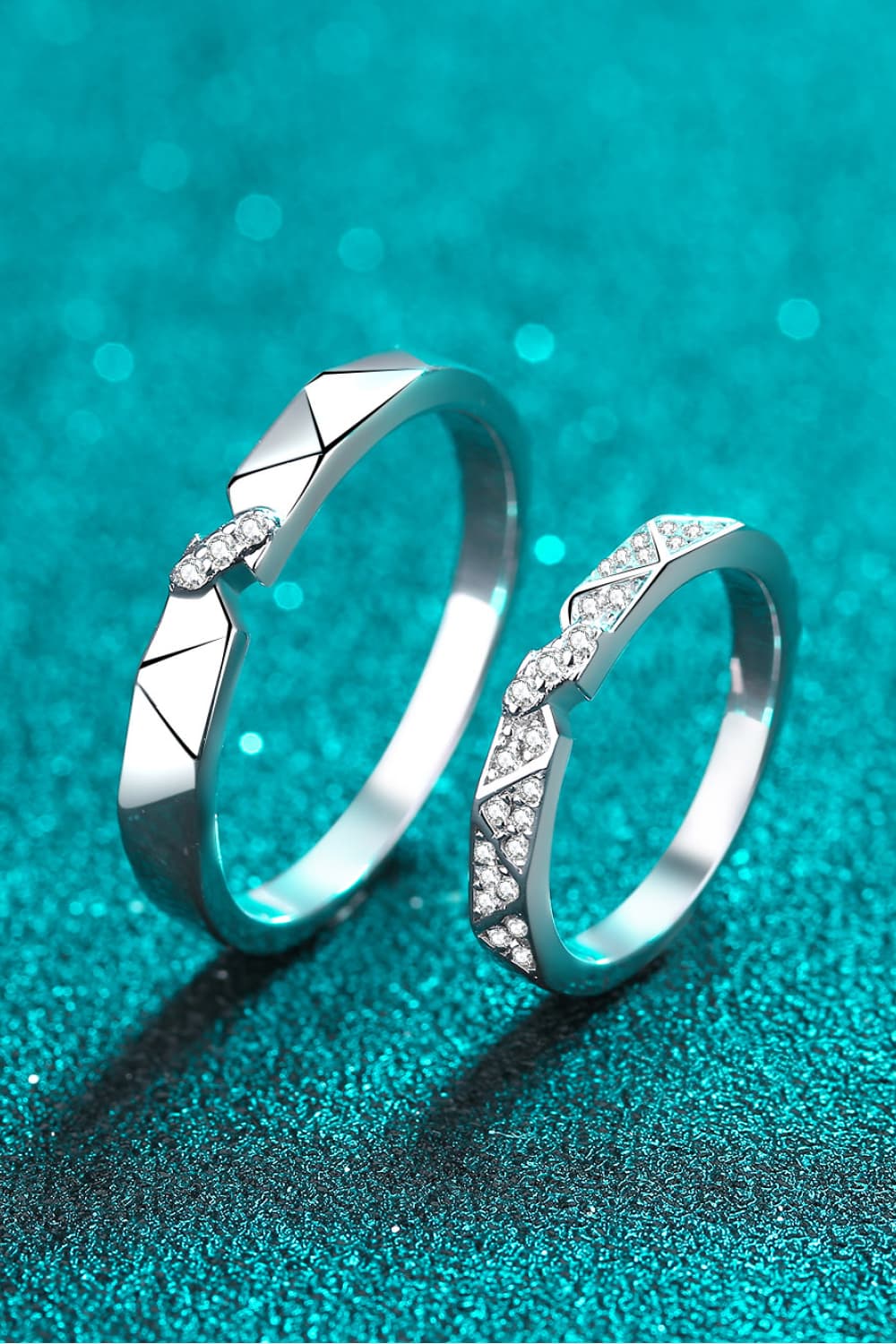 Moissanite Minimalist Rhodium-Plated Ring in Men for Women