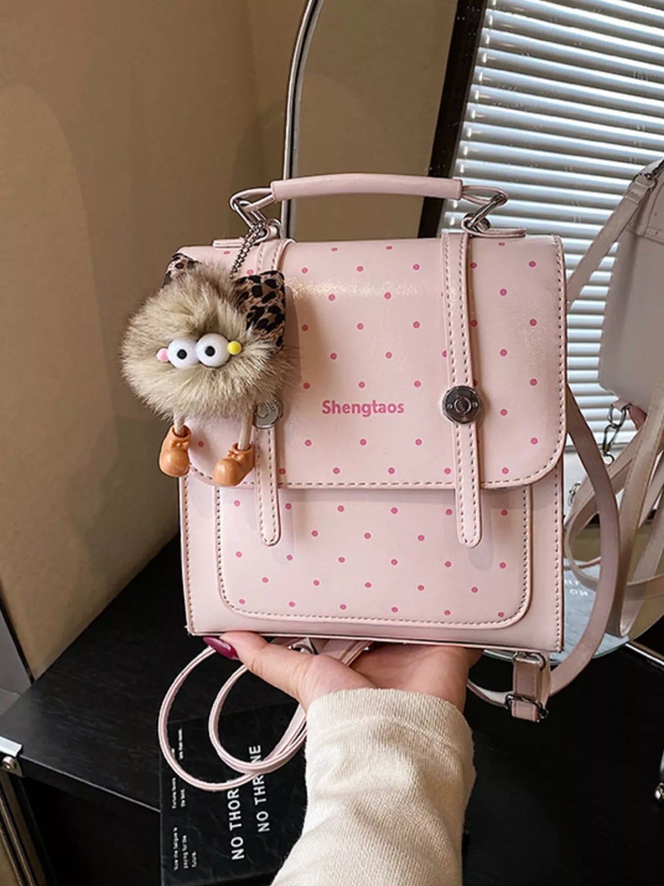 Polka Dot Backpack Bag for Women