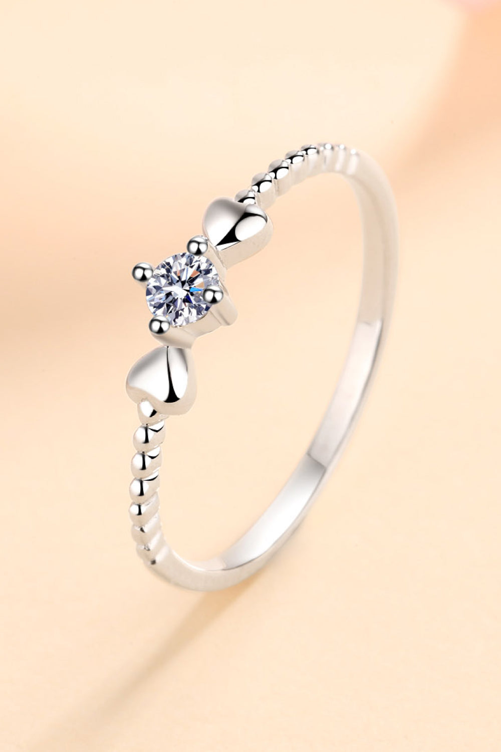 Adored Moissanite Heart 925 Sterling Silver Ring for Women