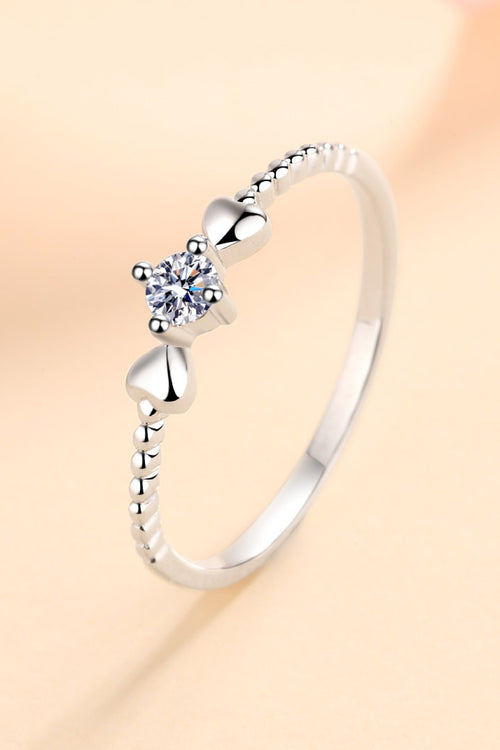 Adored Moissanite Heart 925 Sterling Silver Ring for Women