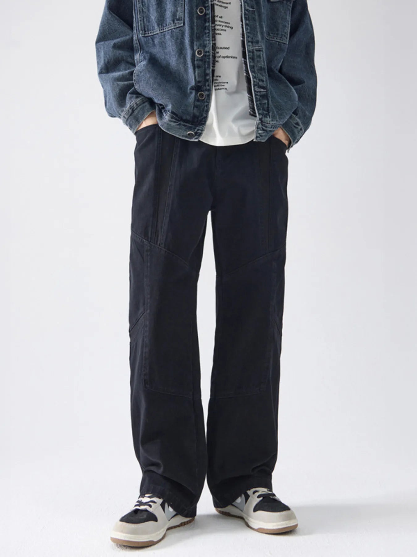 Wide Leg Pants Plus Size in Gray for Men