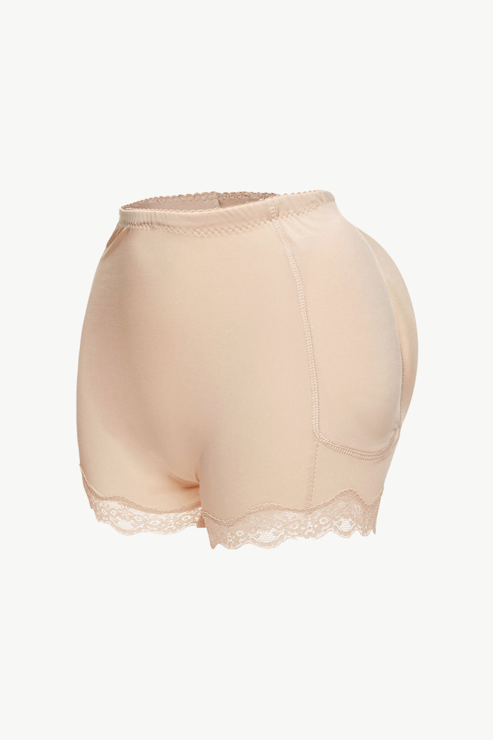 Plus Size Lace Trim Shaping Shorts in Apricot for Women