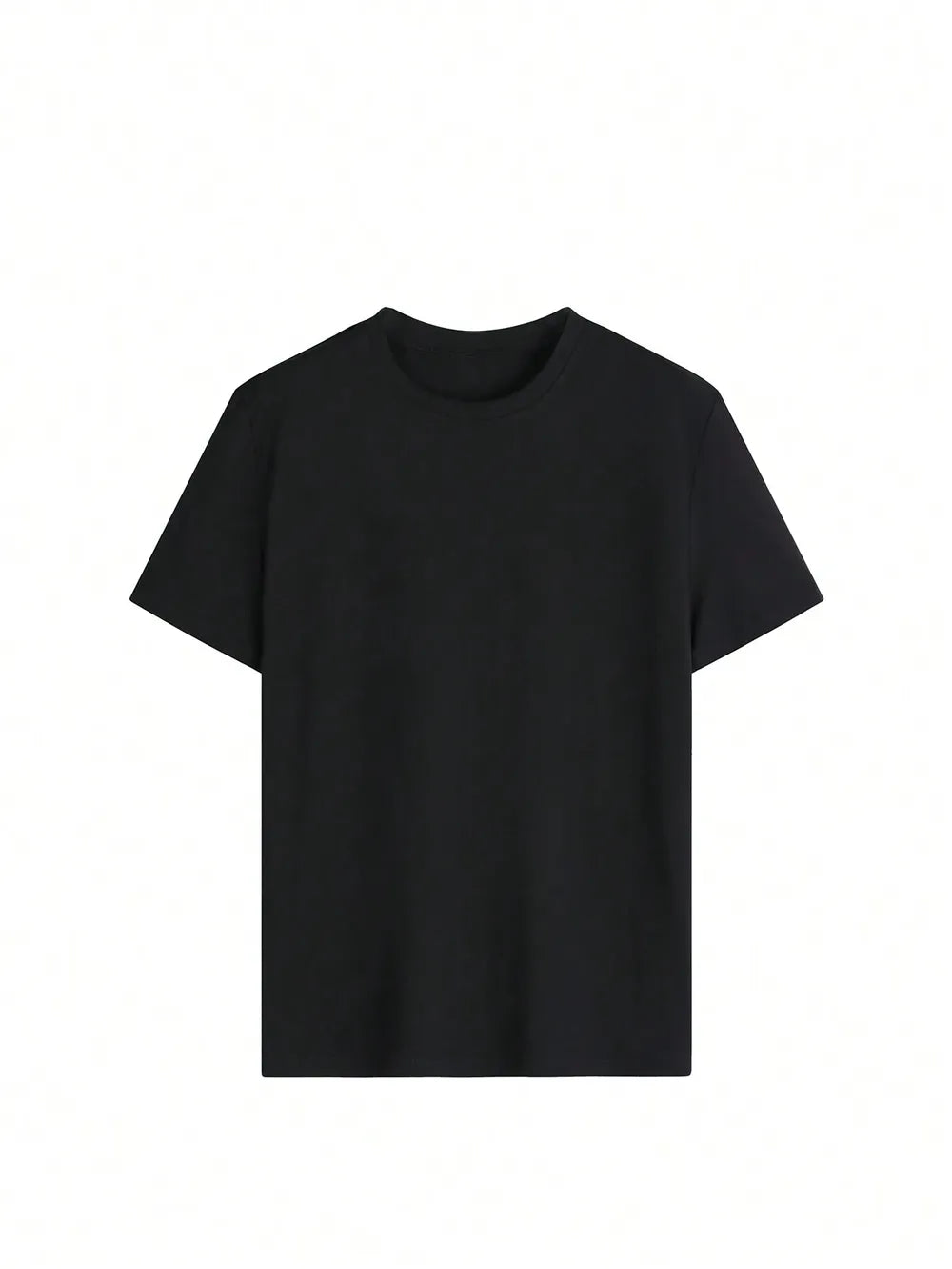 Graphic Round Neck Half Sleeve T-Shirt in Black for Women