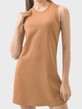 Round Neck Sleeveless Active Dress in Sherbet for Women