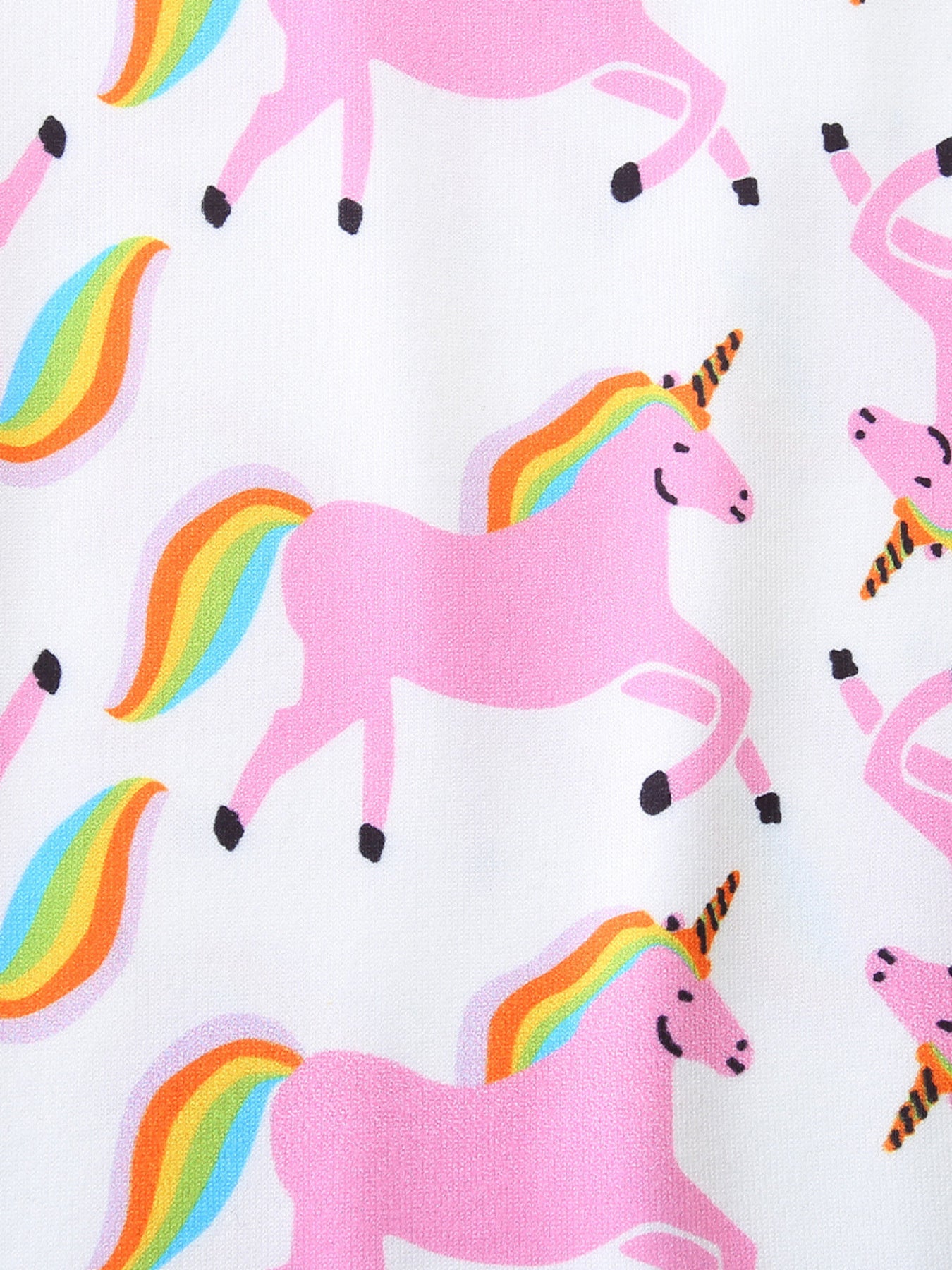 Unicorn Print Short Sleeve Tee and Shorts Set in Blush Pink for Girls