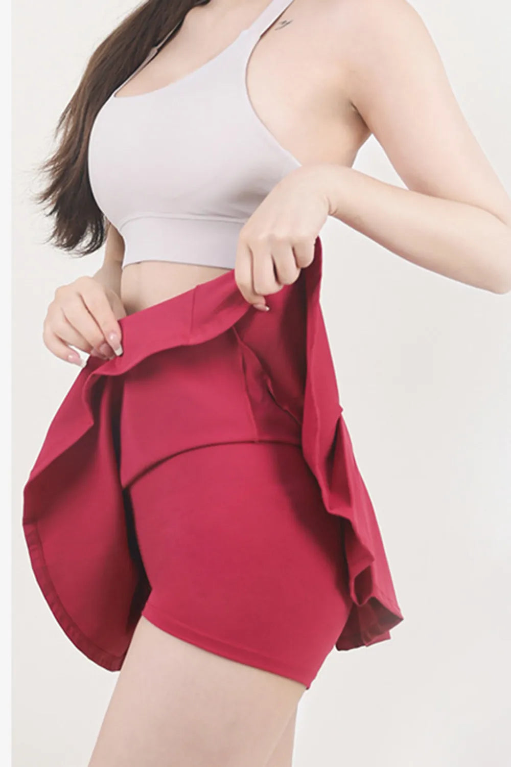 High Waist Pleated Active Skirt in Dark Blue for Women
