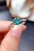All for You 2 Carat Moissanite 925 Sterling Silver Ring in Green for Women