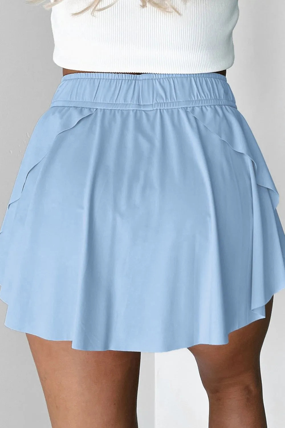Drawstring High Waist Lined Active Skorts for Women