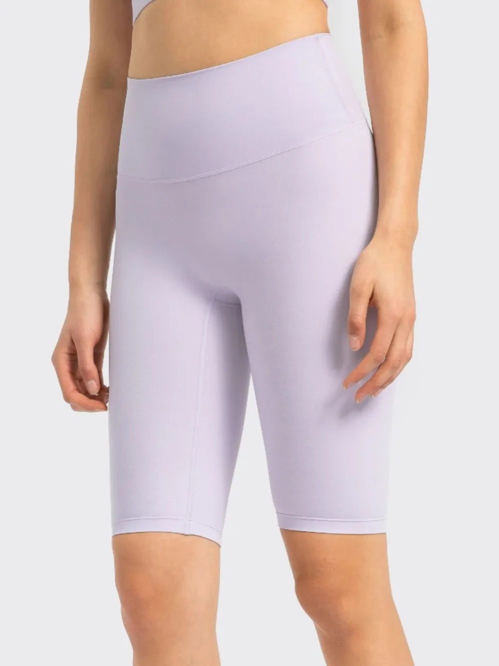 High Rise Wide Waistband Active Shorts in Dark Gray in Pink Purple for Women
