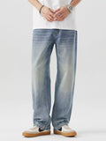Vintage Wash Loose Fit Jeans in Blue for Men