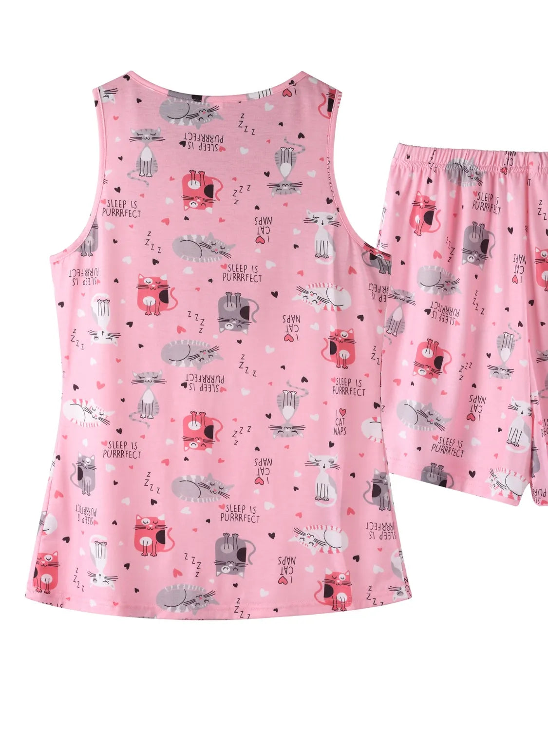 Printed Round Neck Top and Shorts Lounge Set in Neon Green for Women