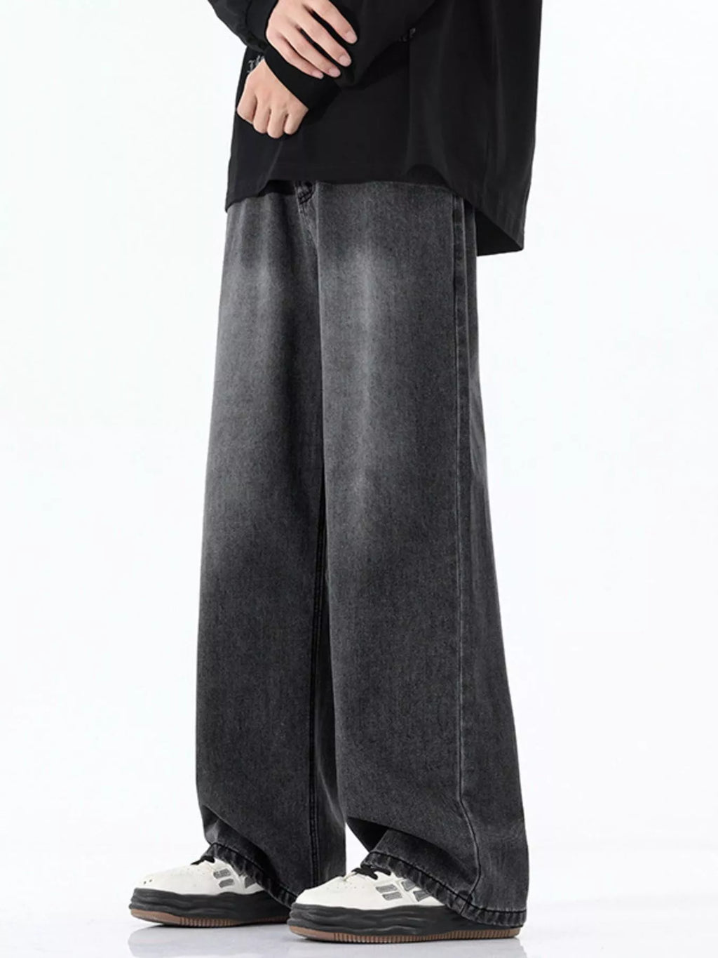 Wide-Leg Relaxed Fit Jeans Plus Size in French Blue for Men