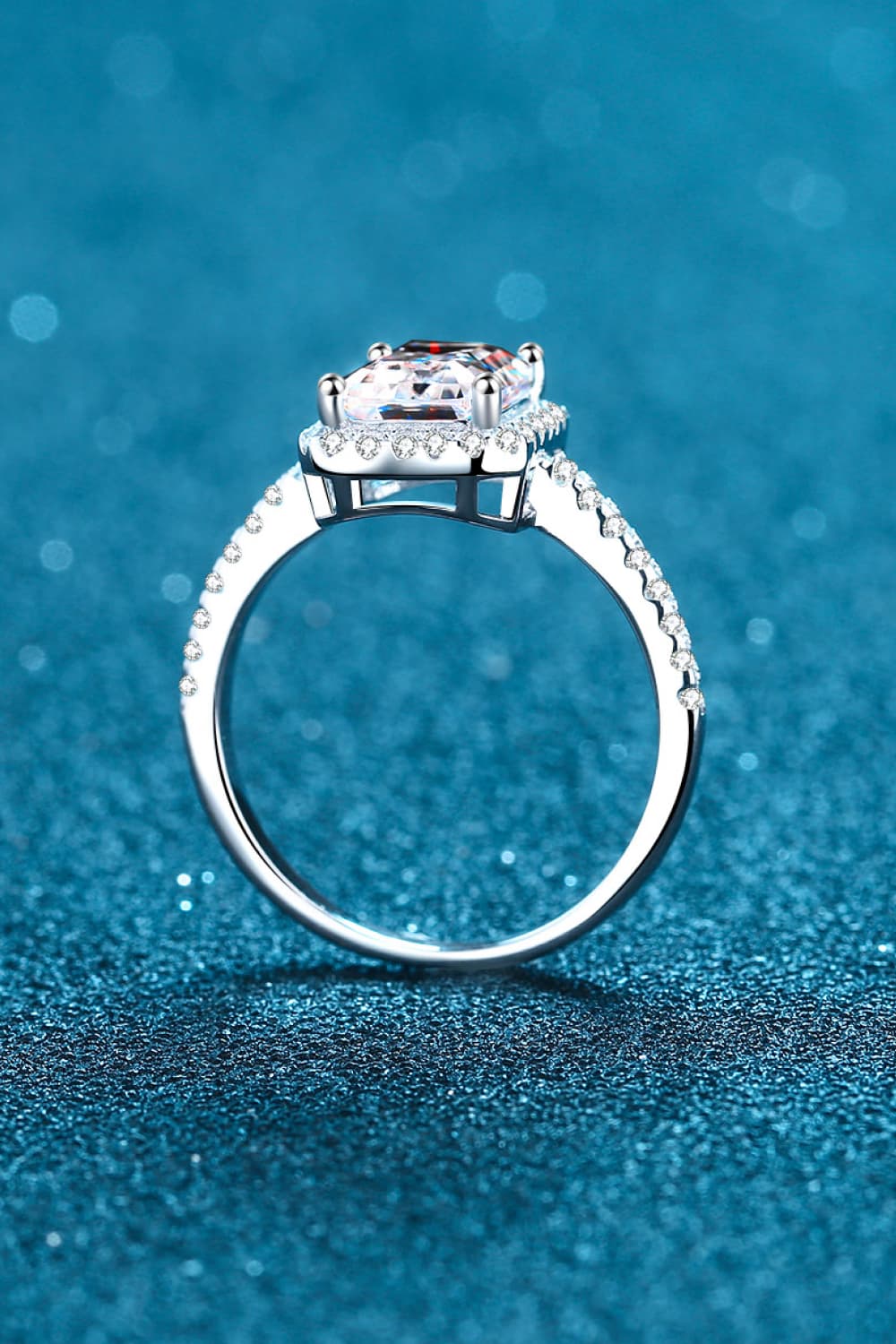 2 Carat Moissanite 925 Sterling Silver Halo Ring for Women