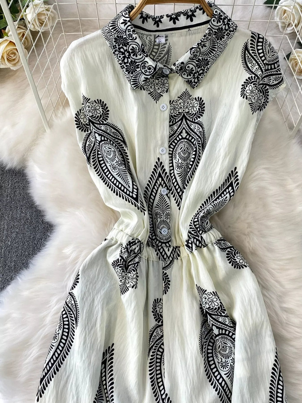 Green Button Front Wide Leg Jumpsuit for Women