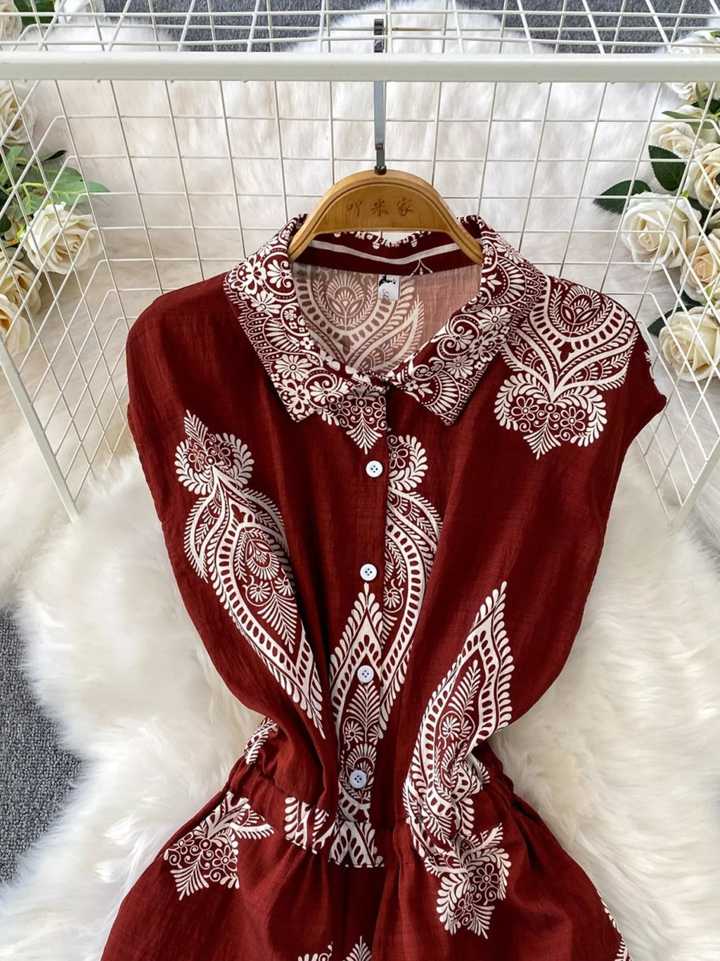 Green Button Front Wide Leg Jumpsuit for Women