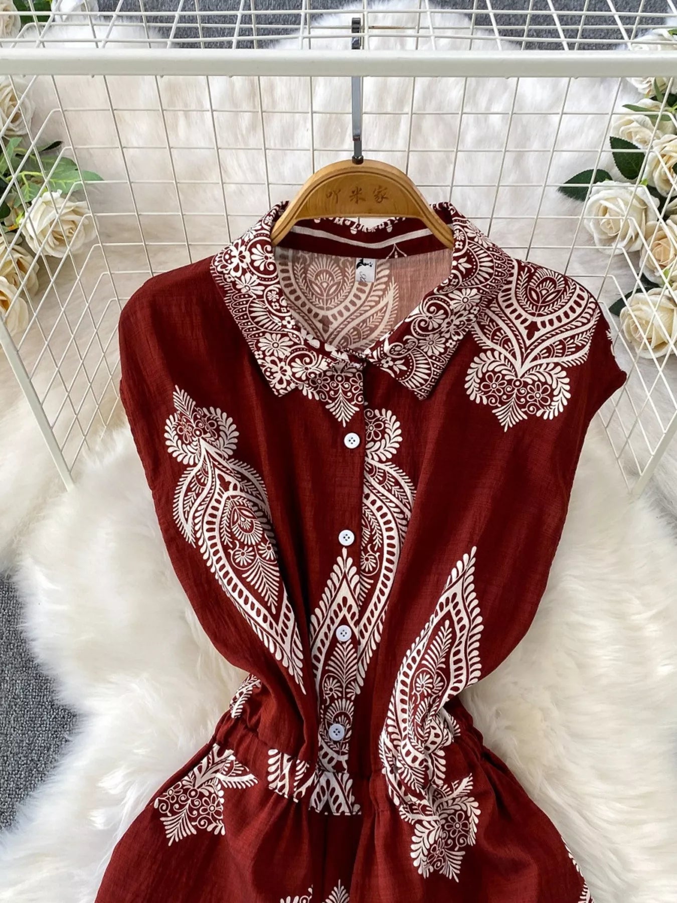 Green Button Front Wide Leg Jumpsuit for Women