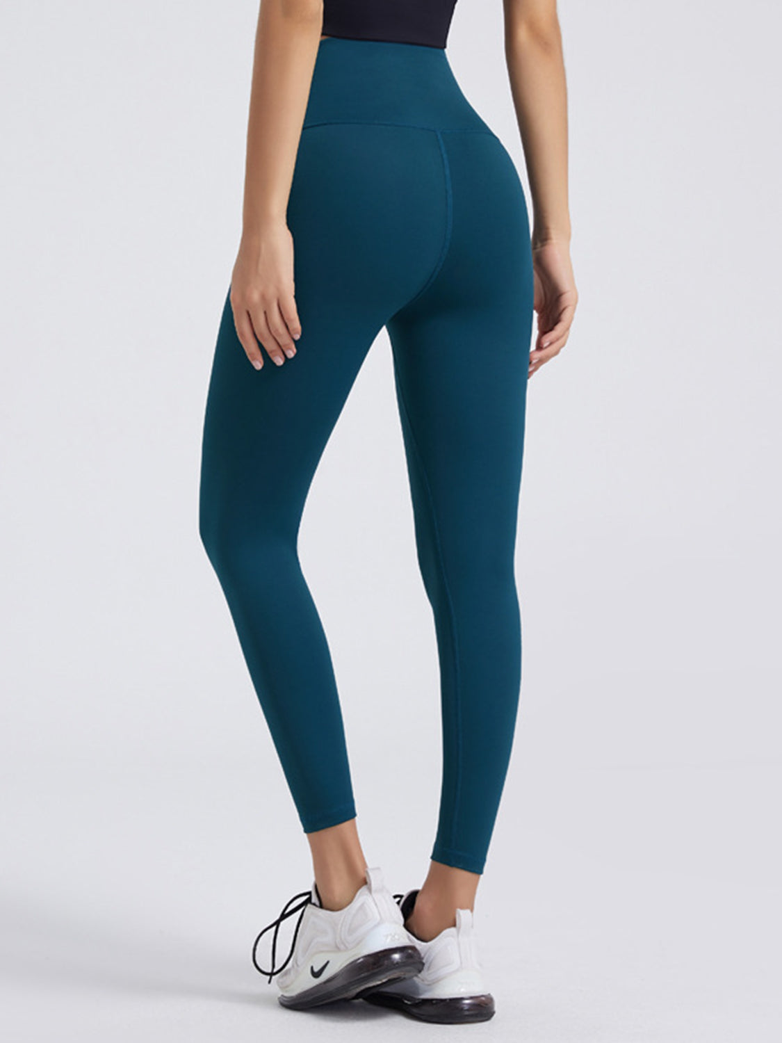 Wide Waistband Sports Leggings in Lilac in Burnt Coral for Women