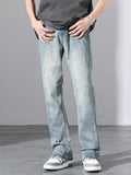 Straight Leg Jeans Plus Size in Nostalgic Blue for Men