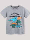 Dinosaurs Graphic Short Sleeve T-Shirt in Gray for Boys