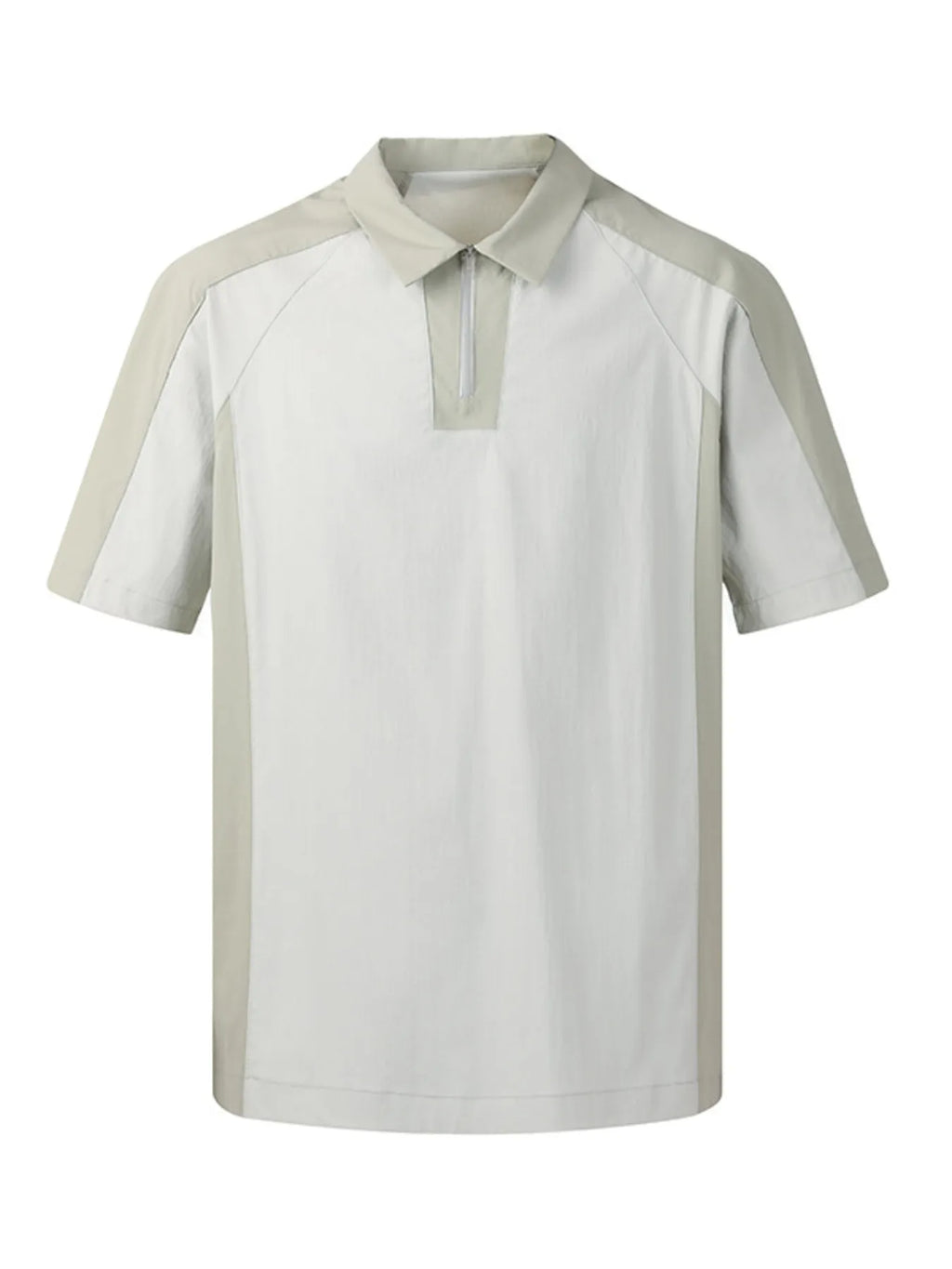 Plus Size Quarter Zip Short Sleeve Polo in Grey for Men