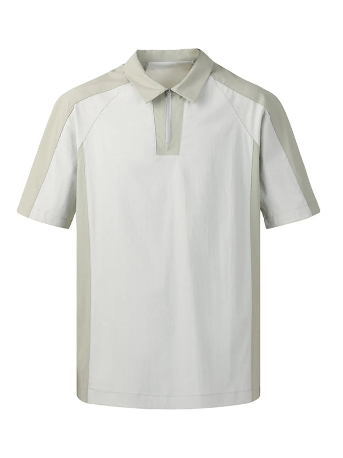 Plus Size Quarter Zip Short Sleeve Polo in Grey for Men