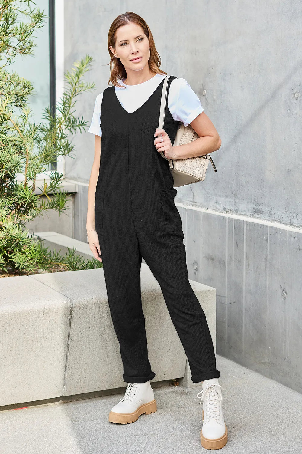 Plus Size Sleeveless Straight Jumpsuit for Women