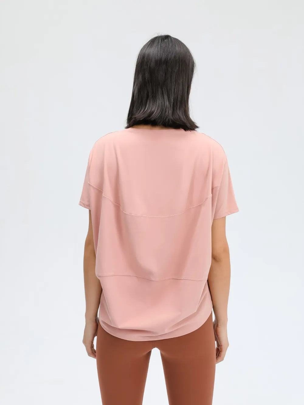 Round Neck Short Sleeve Active T-Shirt in Classic in Watermelon Pink for Women