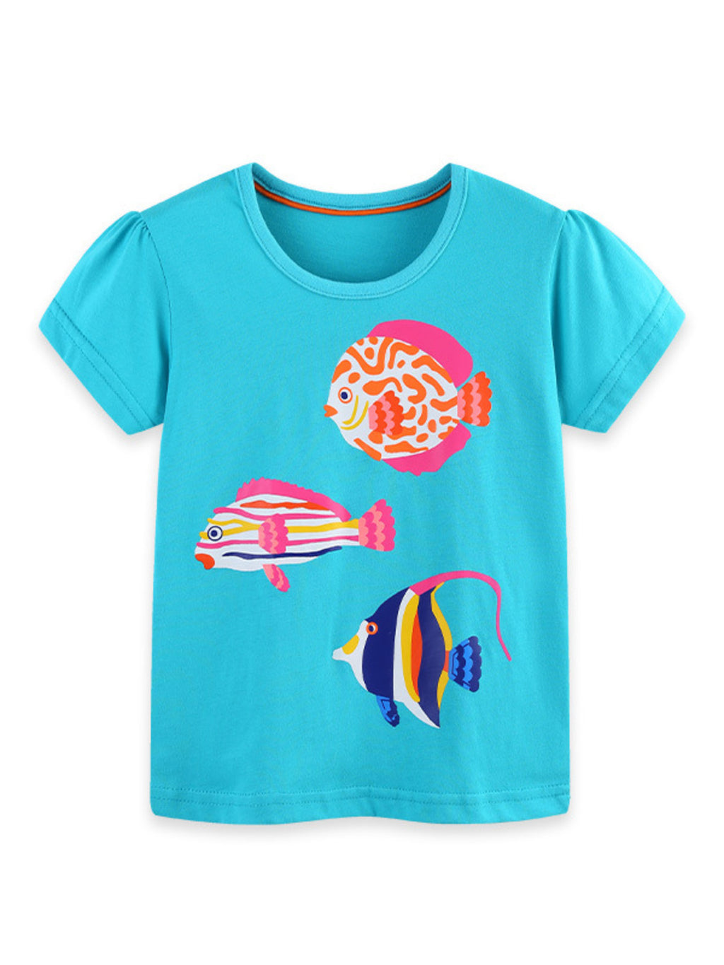 Graphic Short Sleeve T-Shirt 3-Piece Set in Multicolor for Girls