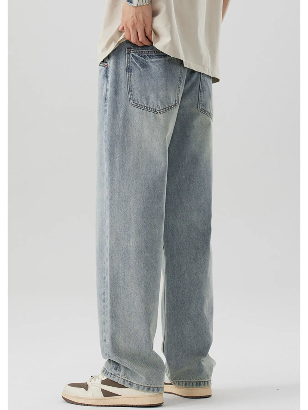 Wash Wide Leg Jeans in Nostalgic Orchid for Men