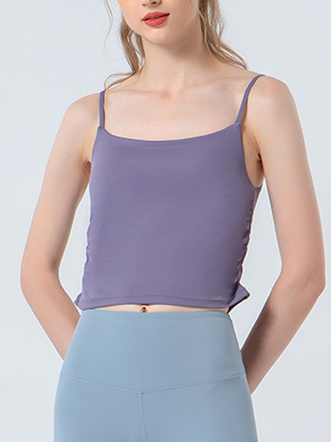 Ruched Sports Cami in Chestnut for Women