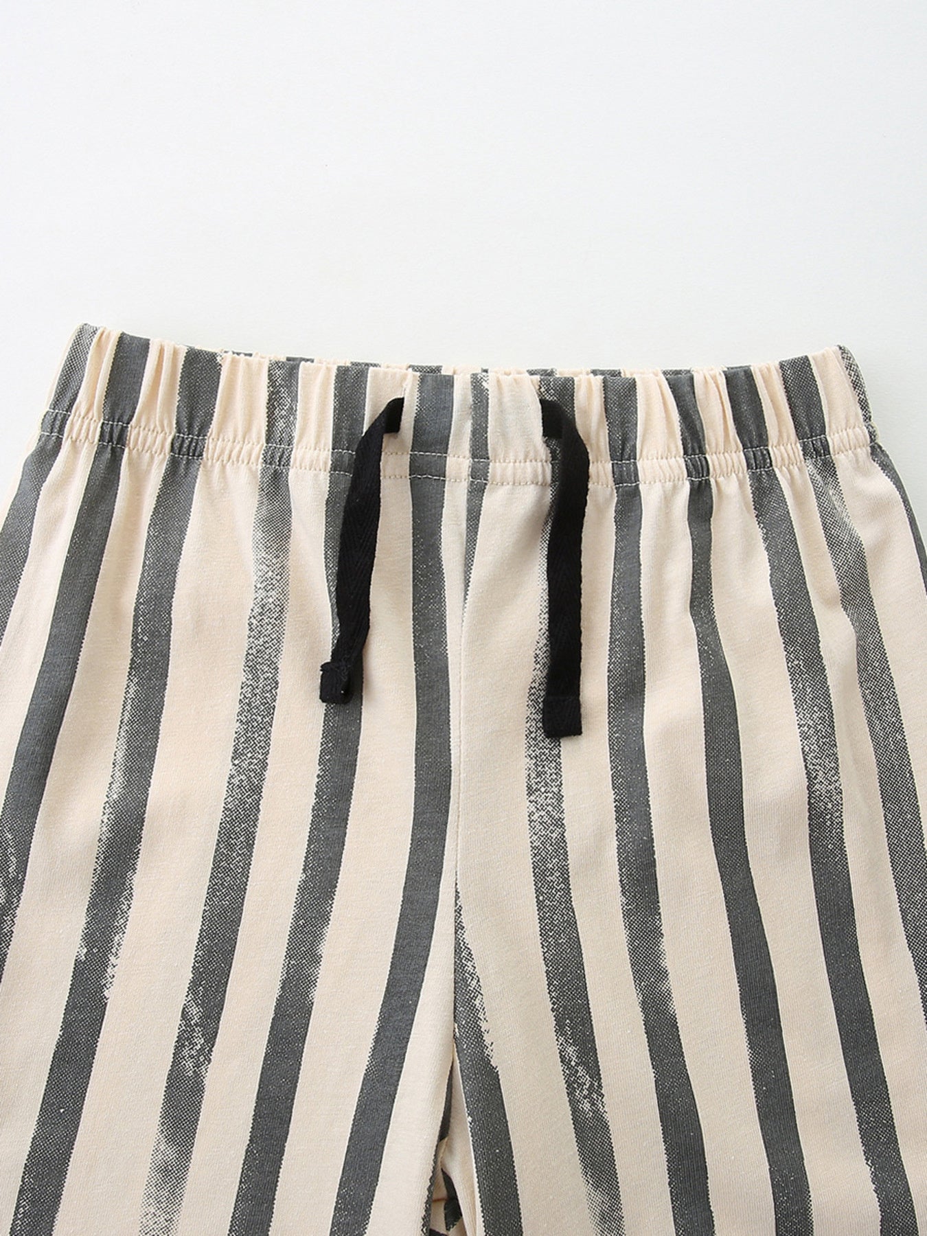 Zebra Short Sleeve Tee and Striped Shorts Set in White for Boys