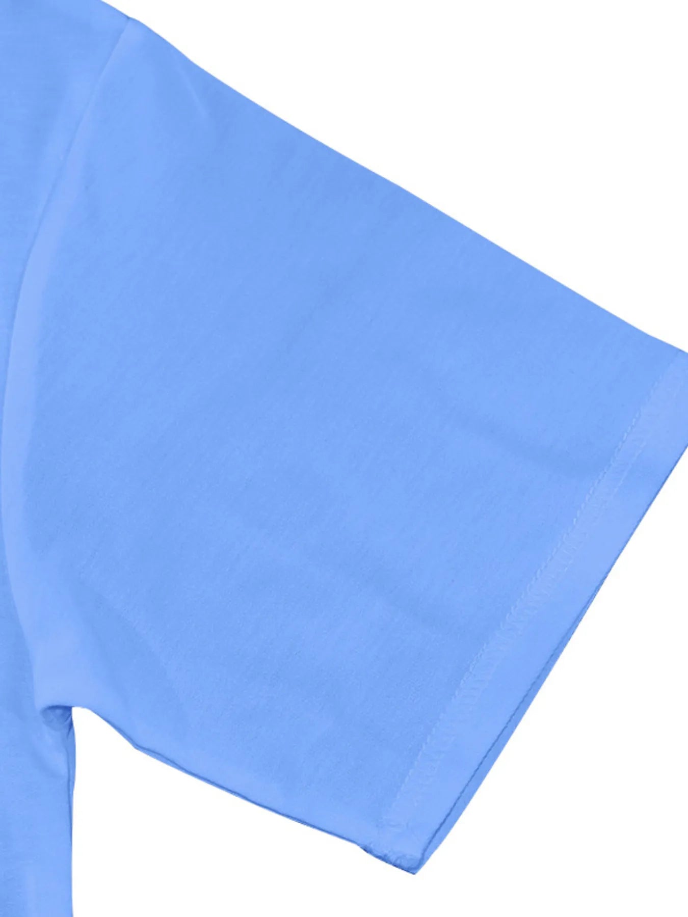 Round Neck Short Sleeve Top and Shorts Set Plus Size in Sky Blue for Men