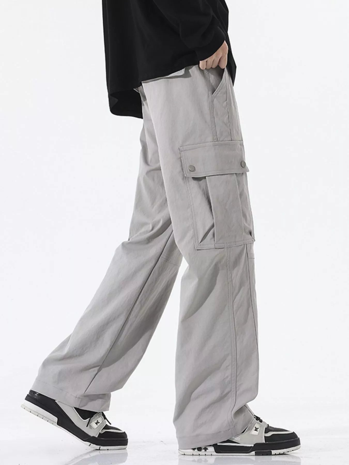 Loose Fit Cargo Pants Plus Size in Modern Gray for Men