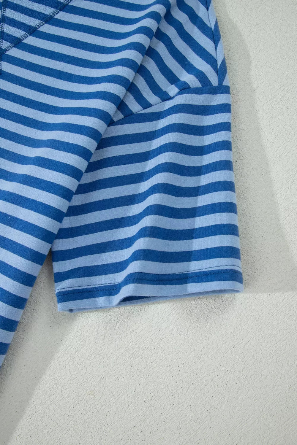 Striped Short Sleeve Top and Shorts Set for Women