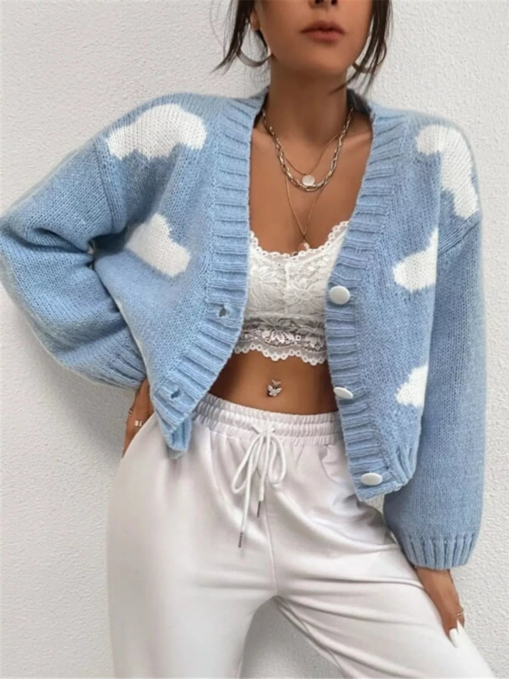 Cloud Button Up Knit Cardigan for Women