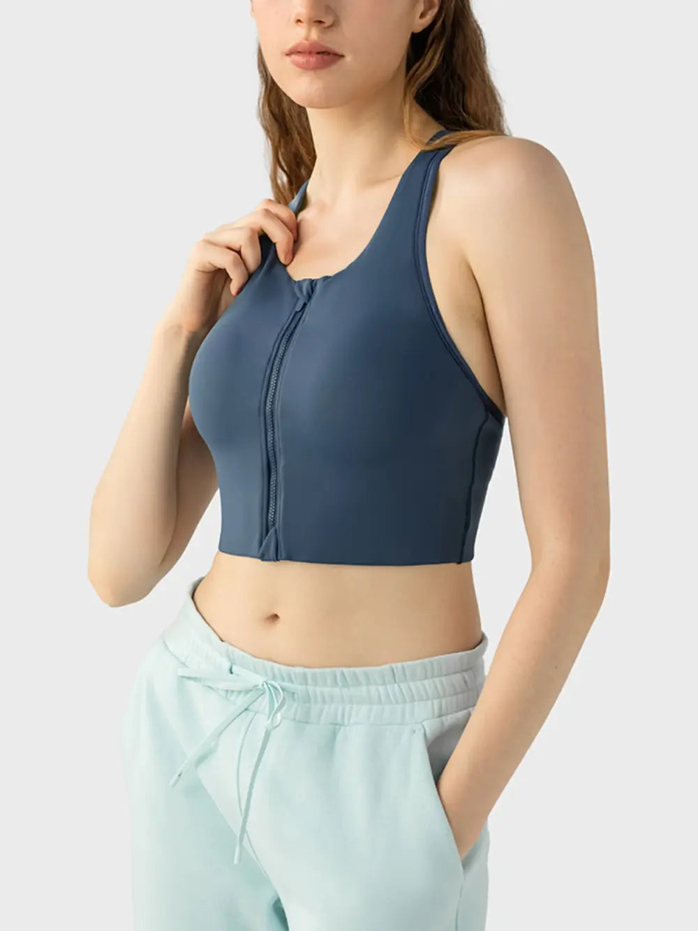 Wide Strap Sport Bra in Purple for Women