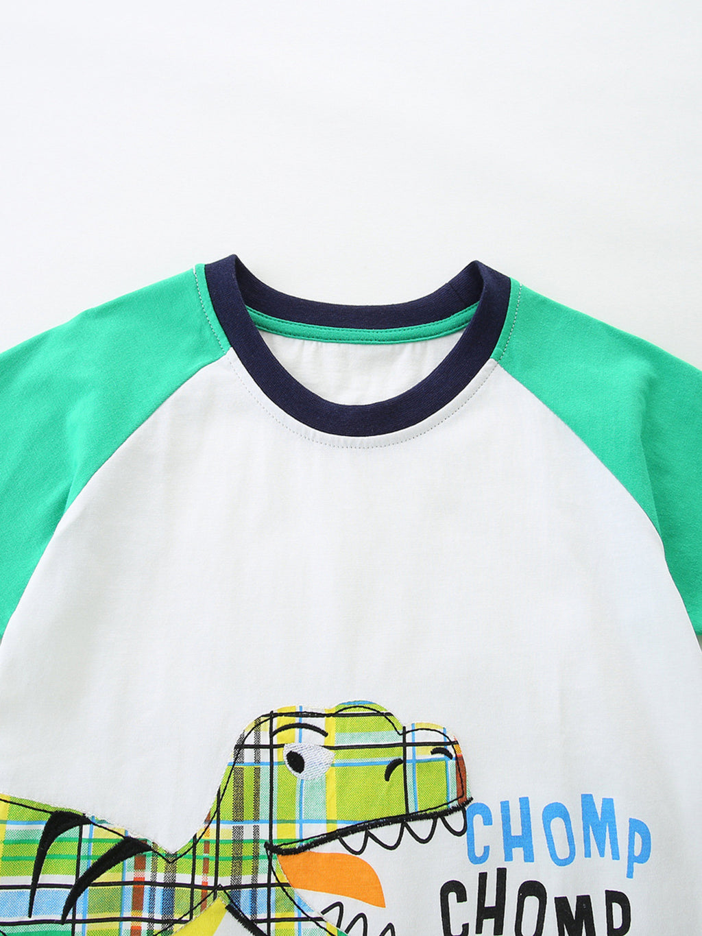 Dinosaur Print T-Shirt & Plaid Shorts Set in White for Boys