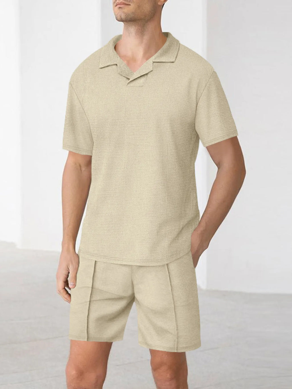 Short Sleeve Top and Shorts Matching Set Plus Size in Royal Blue for Men
