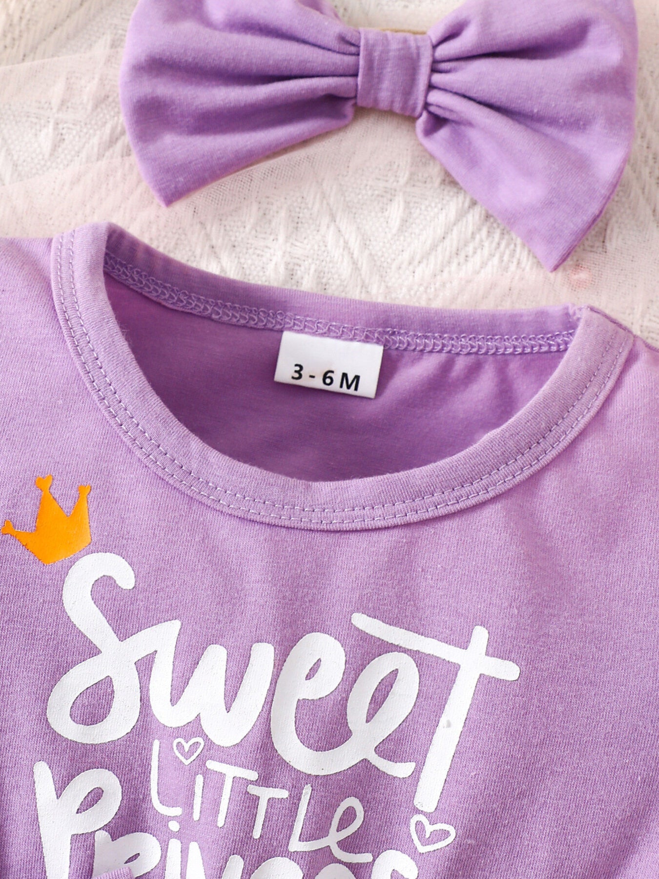 Bowknot Tulle Dress with Headband in Lavender for Girls