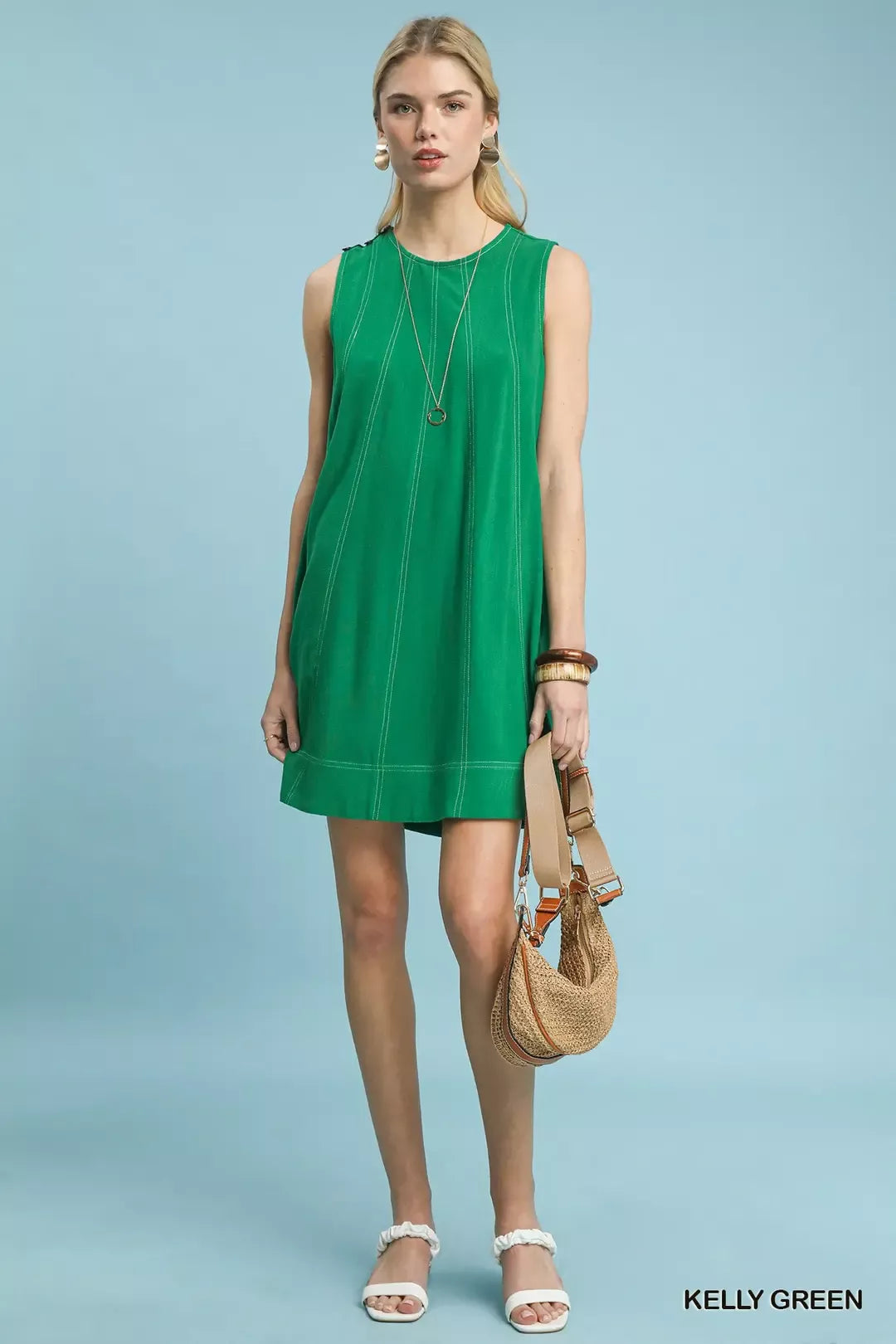 Linen Sleeveless Swing Dress for Women
