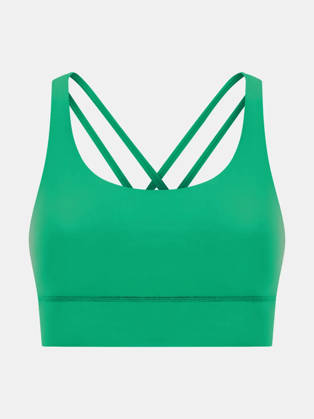 Crisscross Scoop Neck Active Tank in Dark Green for Women