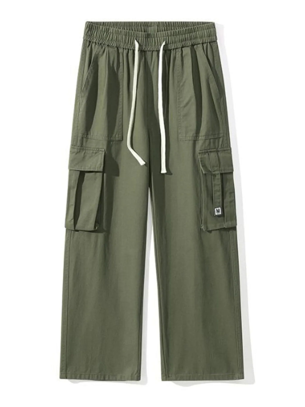 Cargo Wide Leg Pants Plus Size in Military Green for Men