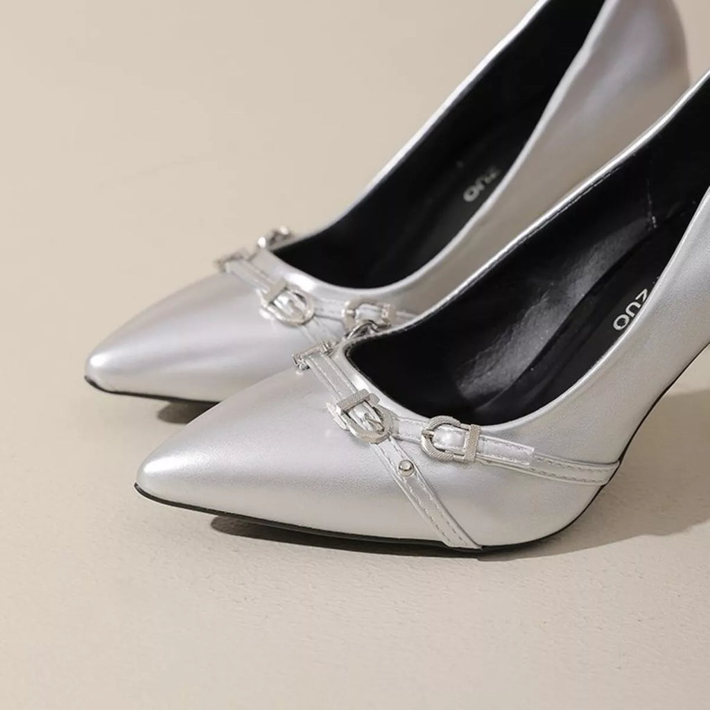 Point Toe High Heels Pumps in Black for Women