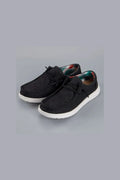 Round Toe Canvas Sneakers in Black for Women