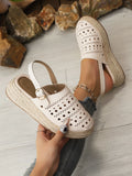 Hollow Out Platform Sandals in Black for Women