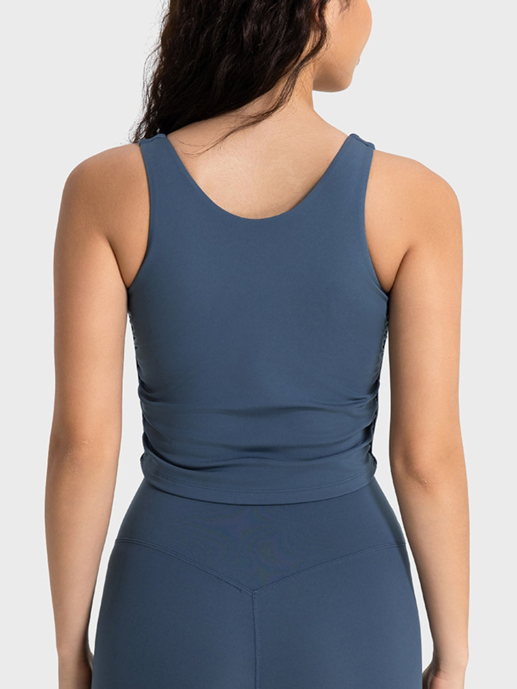 Cropped Sport Tank in Peacock Blue for Women